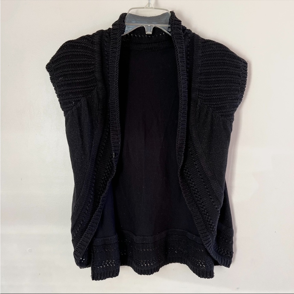 Black Short Sleeve Cardigan